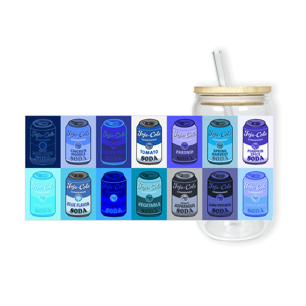 Joja Cola Blue "Warhol" Soda Glass