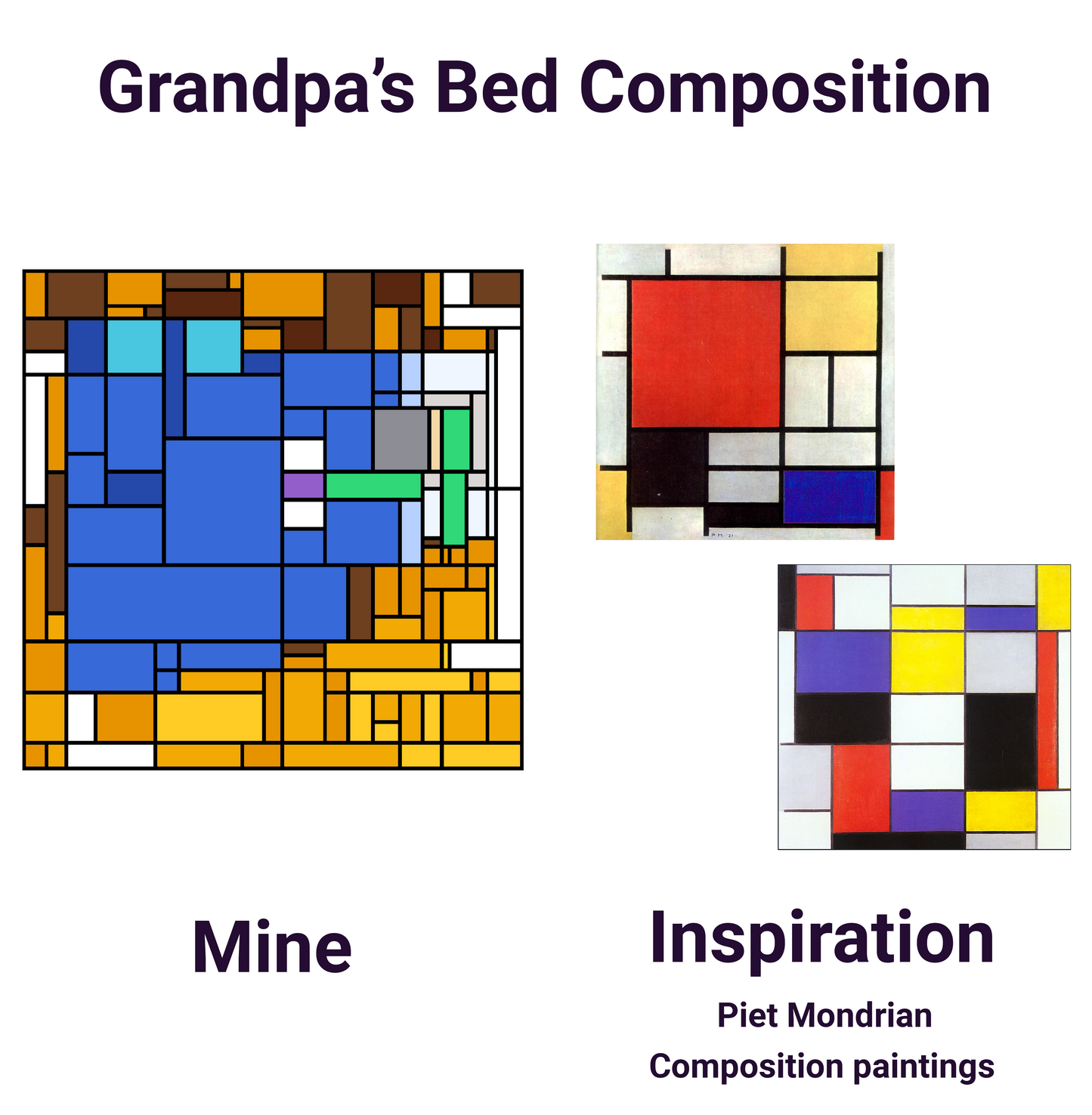Grandpa's Bed Cursed Composition - "Piet Mondrian" Inspired Poster