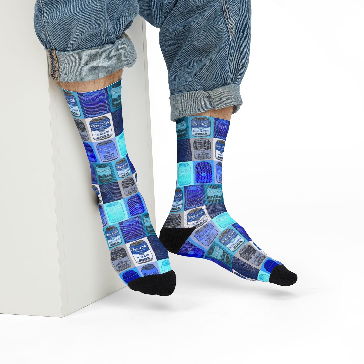 Joja Cola Blue Pop Art Crew Socks