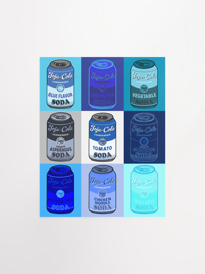 Joja Cola BLUE "Warhol Campbell Soup" Art Print Poster