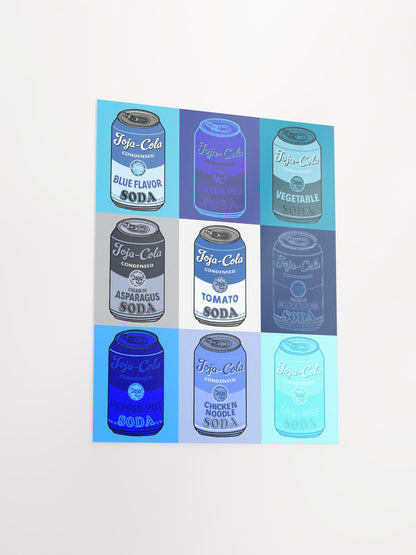 Joja Cola BLUE "Warhol Campbell Soup" Art Print Poster