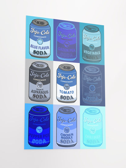 Joja Cola BLUE "Warhol Campbell Soup" Art Print Poster