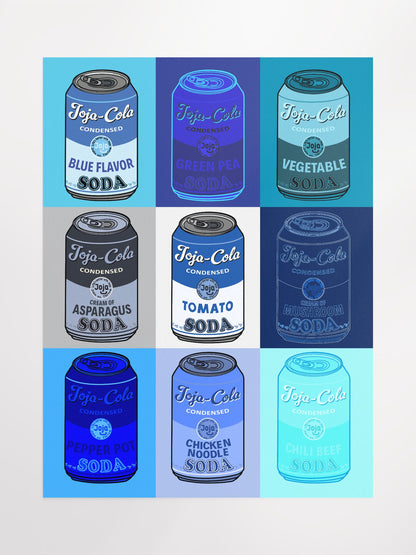 Joja Cola BLUE "Warhol Campbell Soup" Art Print Poster