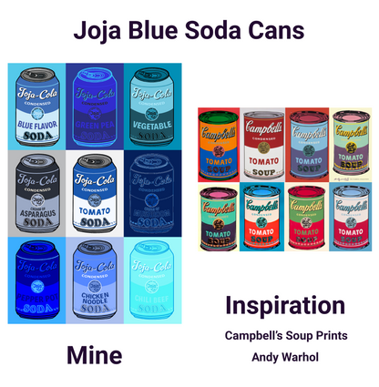 Joja Cola BLUE "Warhol Campbell Soup" Art Print Poster